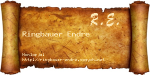 Ringbauer Endre névjegykártya